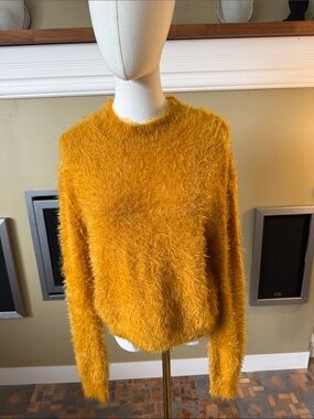 NWT Love Tree Fuzzy Turtleneck Sweater in Mustard